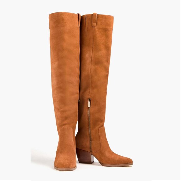 Michael Kors Harlow Over The Knee OTK BOOTS Size 9 Brown Suede Side Zip NEW $325 - Picture 6 of 15